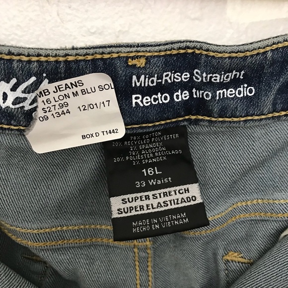 🆕 Mossimo Women’s 16 L super stretch mid-rise straight - Picture 5 of 6